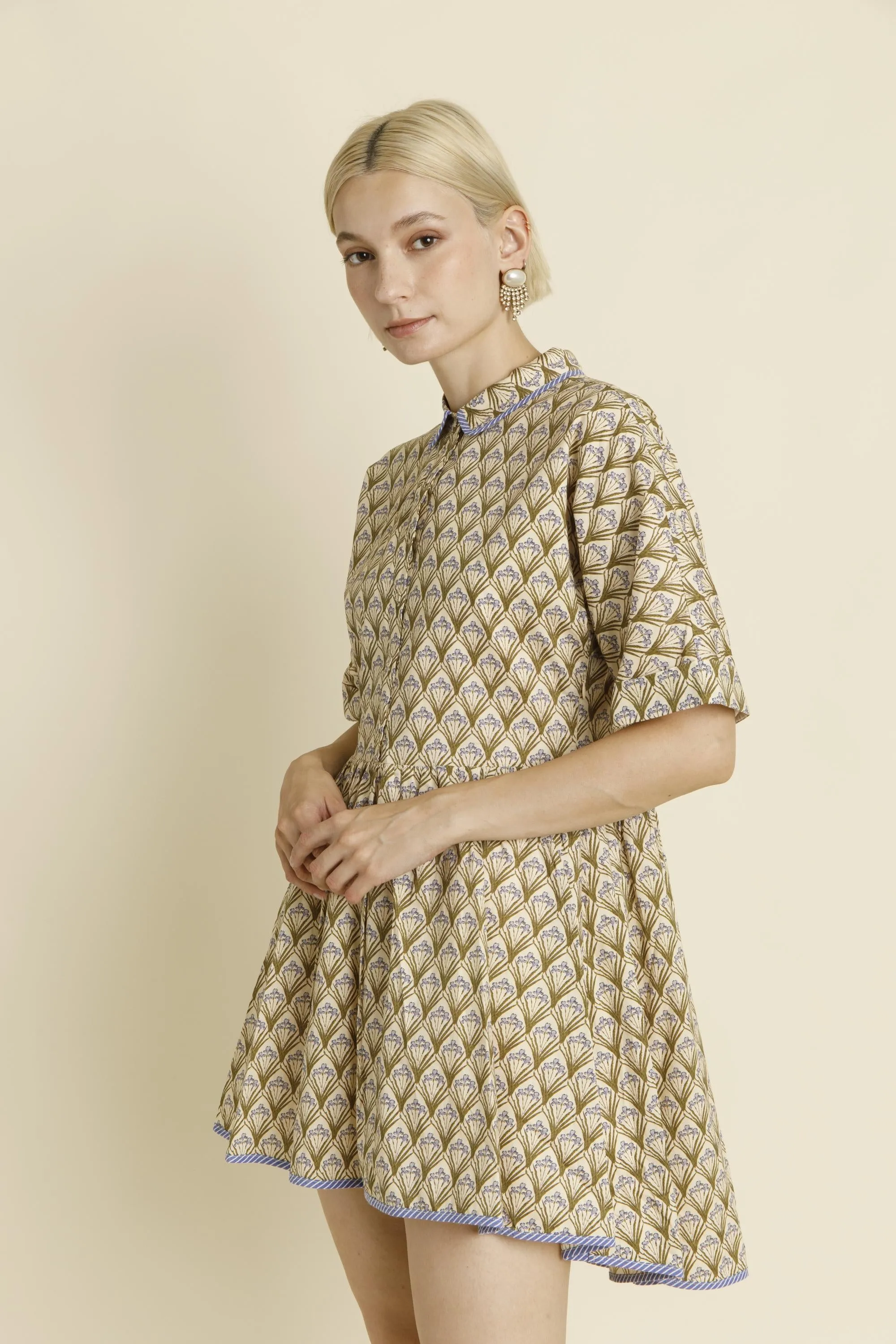 Combo Binding Shirt Dress