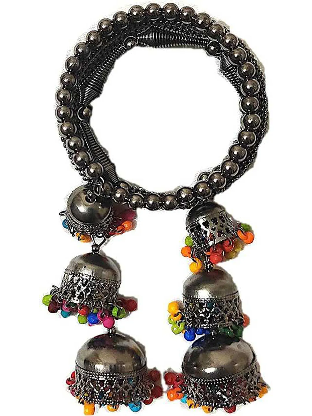 Combo of 2 Bangle Bracelet with Multicolor Beads Jhumki
