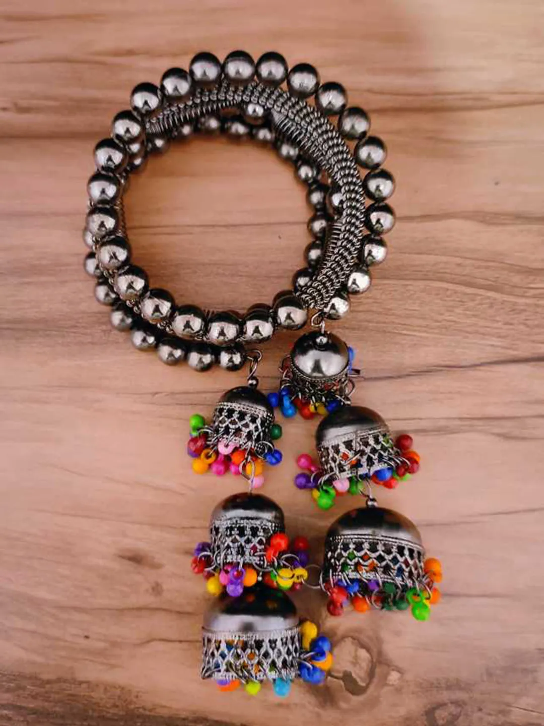 Combo of 2 Bangle Bracelet with Multicolor Beads Jhumki