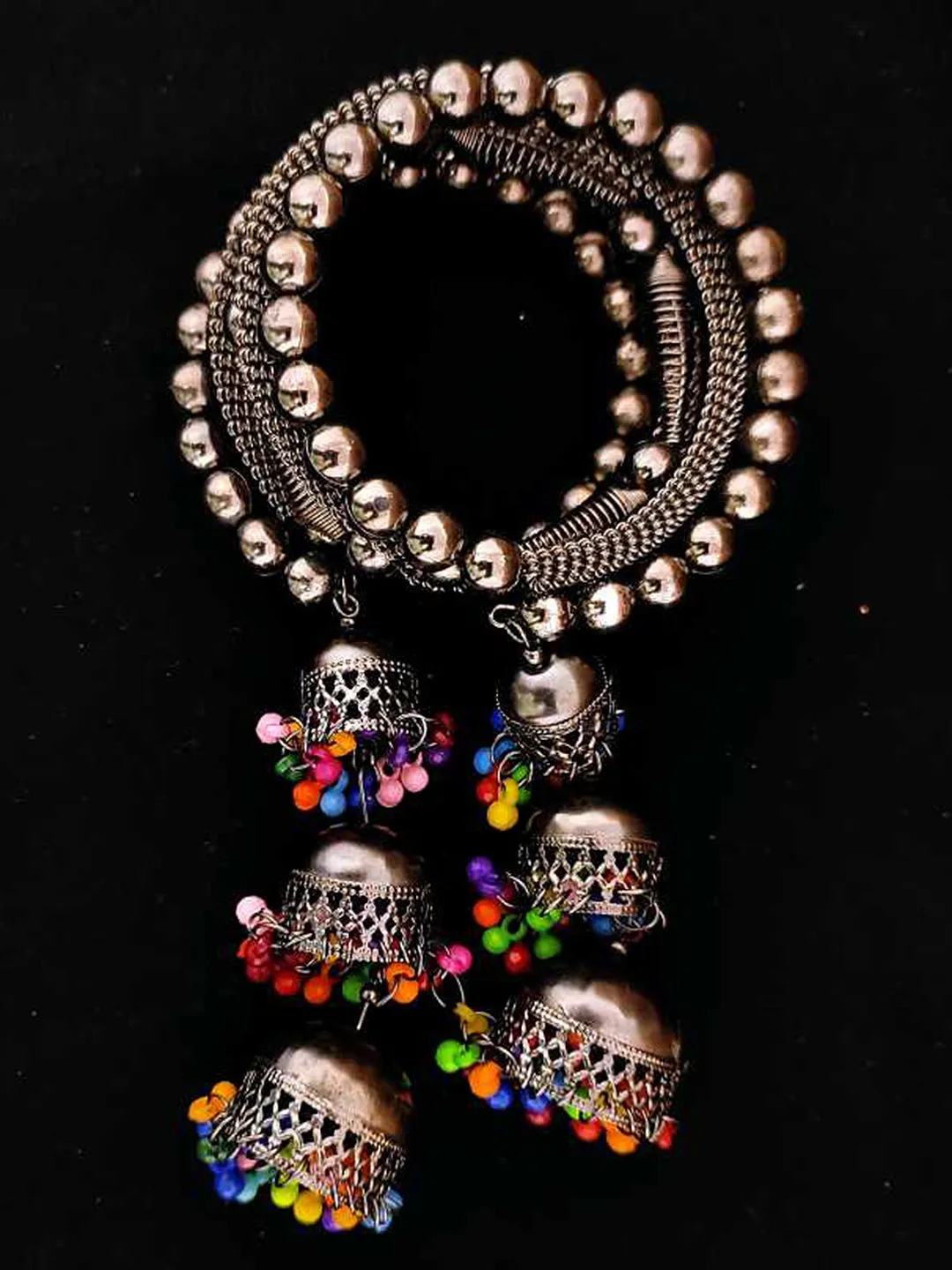 Combo of 2 Bangle Bracelet with Multicolor Beads Jhumki