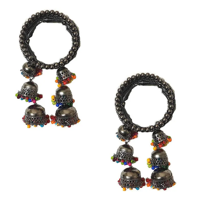 Combo of 2 Bangle Bracelet with Multicolor Beads Jhumki