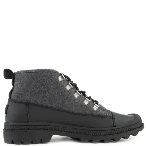 Cordova Boots in Black Wool w/ Leather