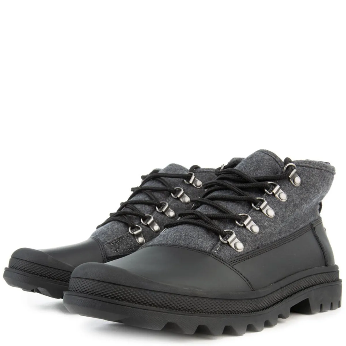Cordova Boots in Black Wool w/ Leather