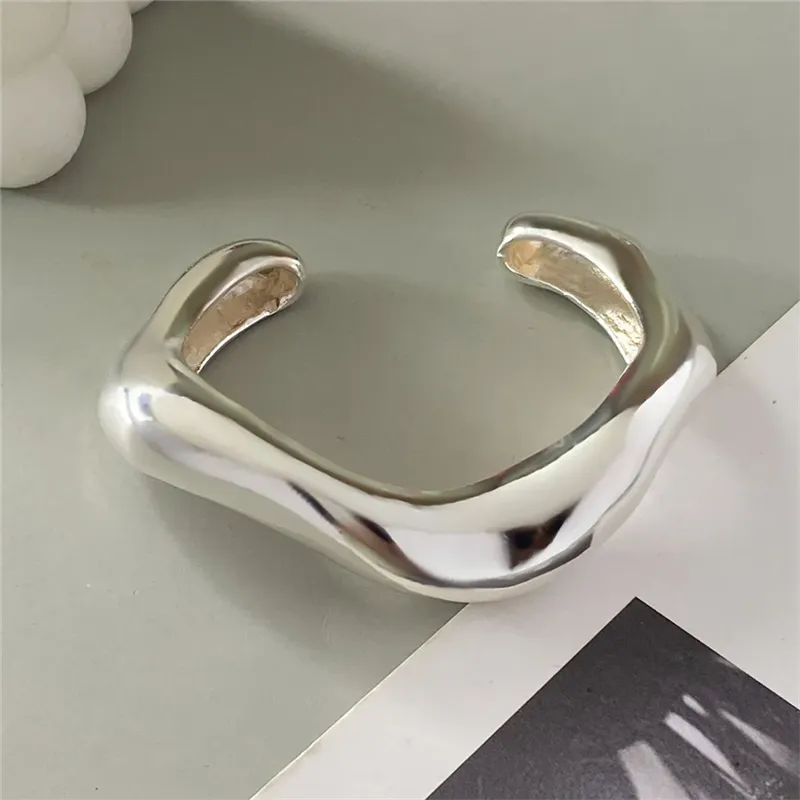 Couple Irregular Wave Shaped Cuff Bangles Bracelets