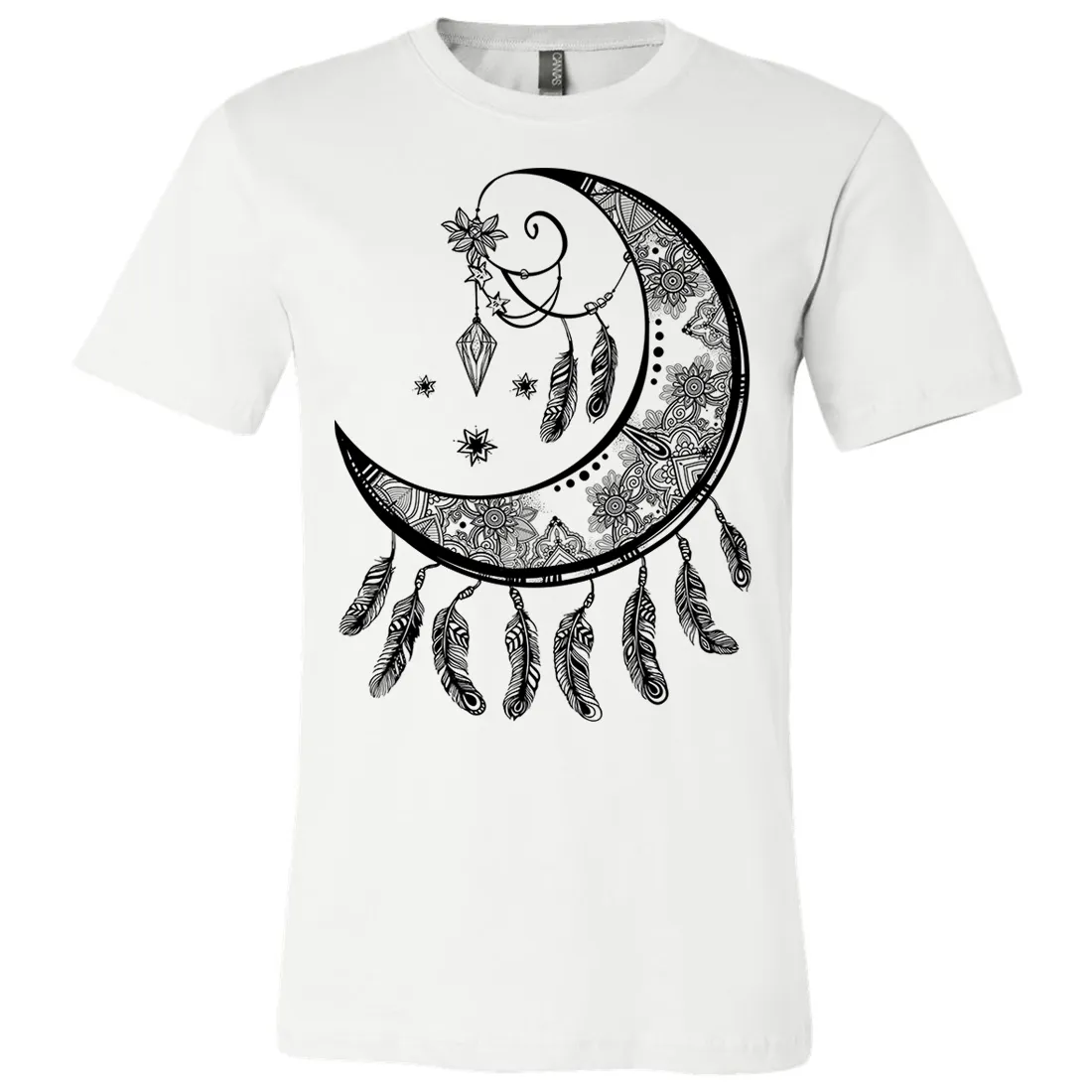 Crescent Moon Dreamcatcher Black Asst Colors Mens Lightweight Fitted T-Shirt/tee