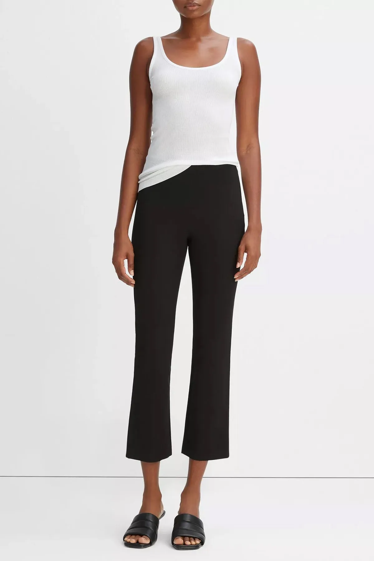 Crop Flare Pants in Black