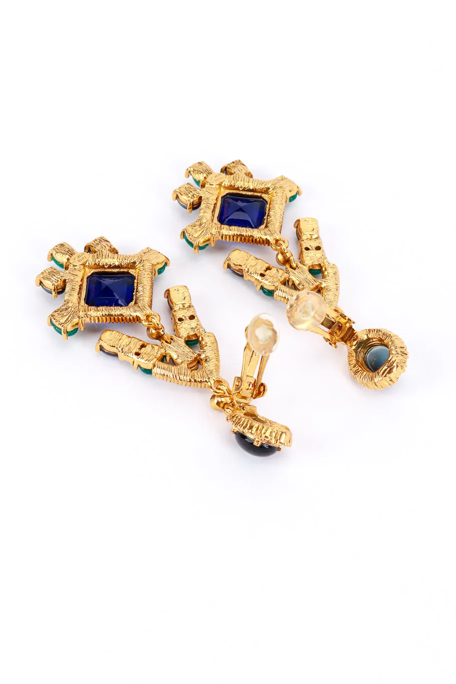 Crystal & Byzantine Cabochon Chandelier Earrings