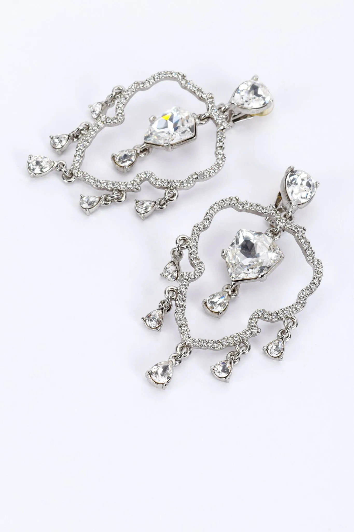 Crystal Frame Chandelier Earrings