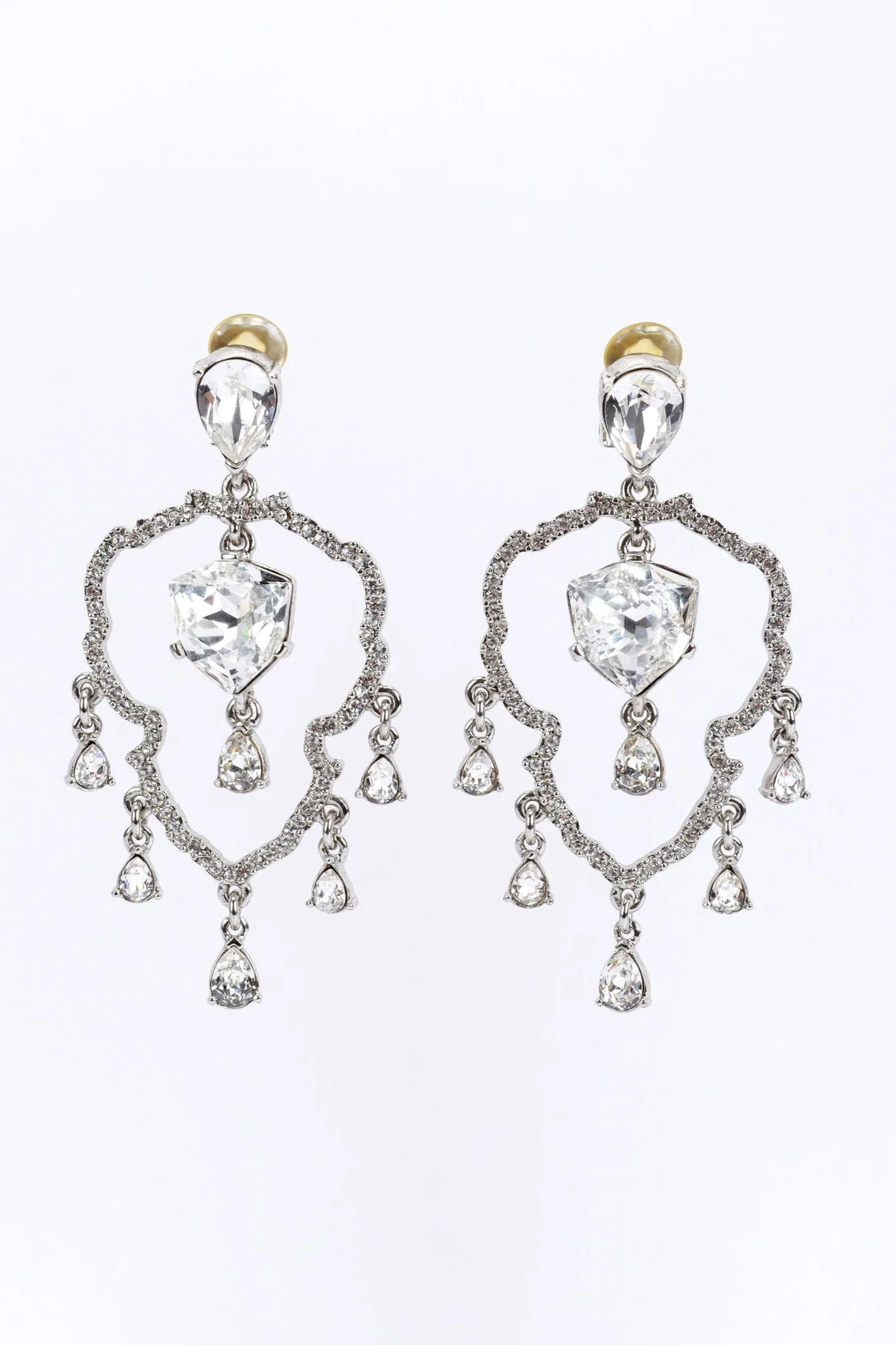 Crystal Frame Chandelier Earrings
