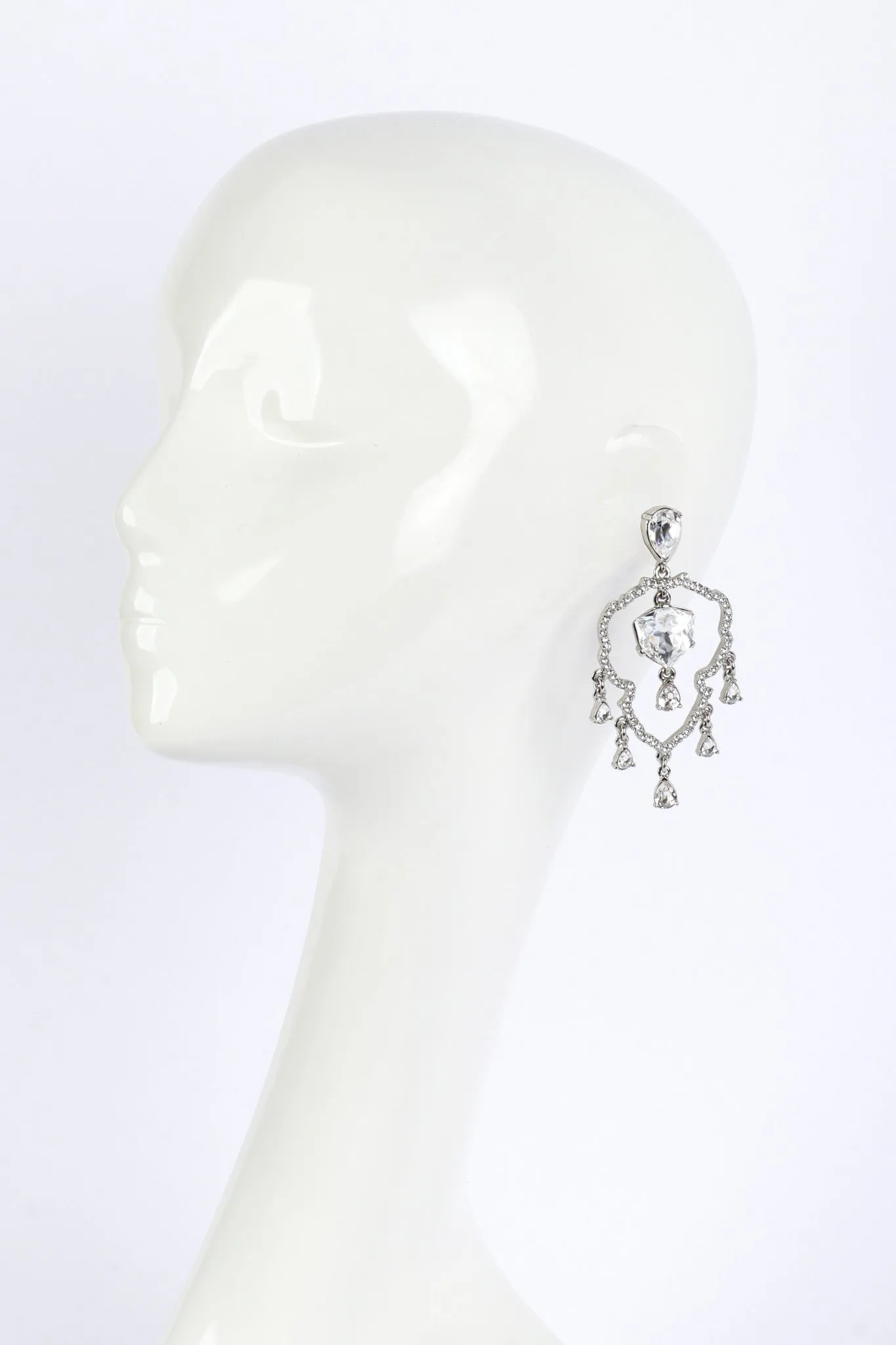Crystal Frame Chandelier Earrings