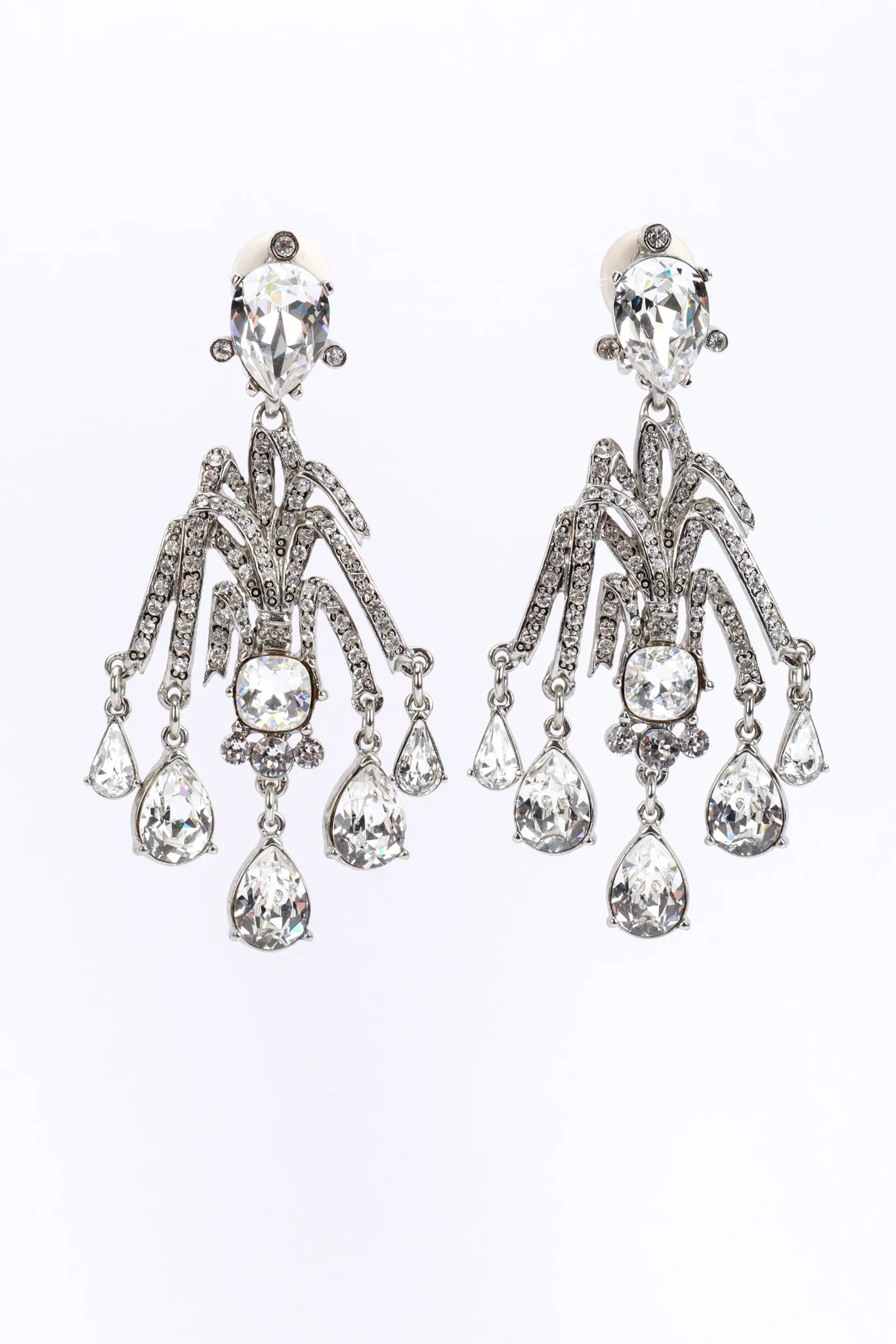 Crystal Plume Chandelier Earrings