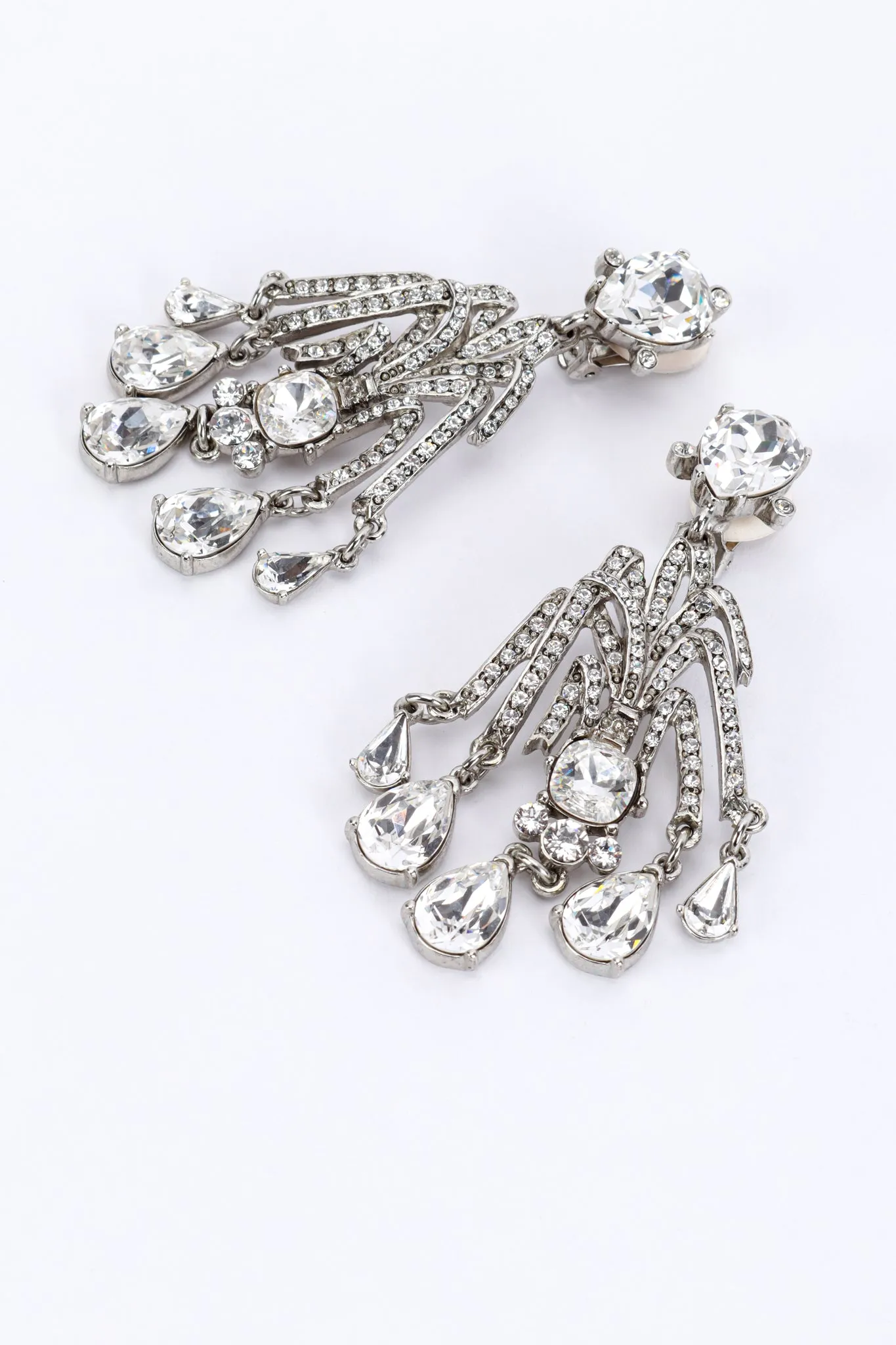Crystal Plume Chandelier Earrings