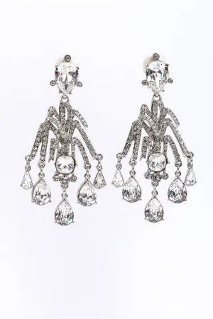 Crystal Plume Chandelier Earrings