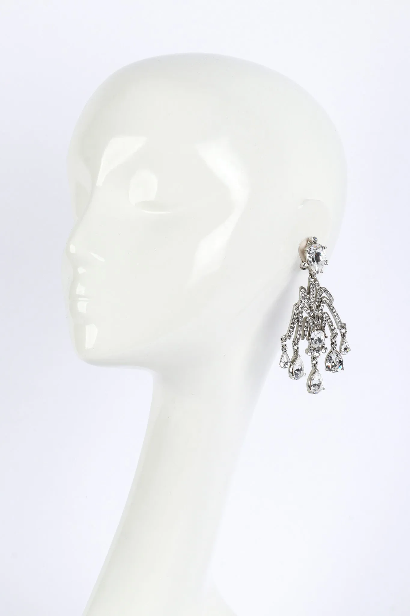 Crystal Plume Chandelier Earrings