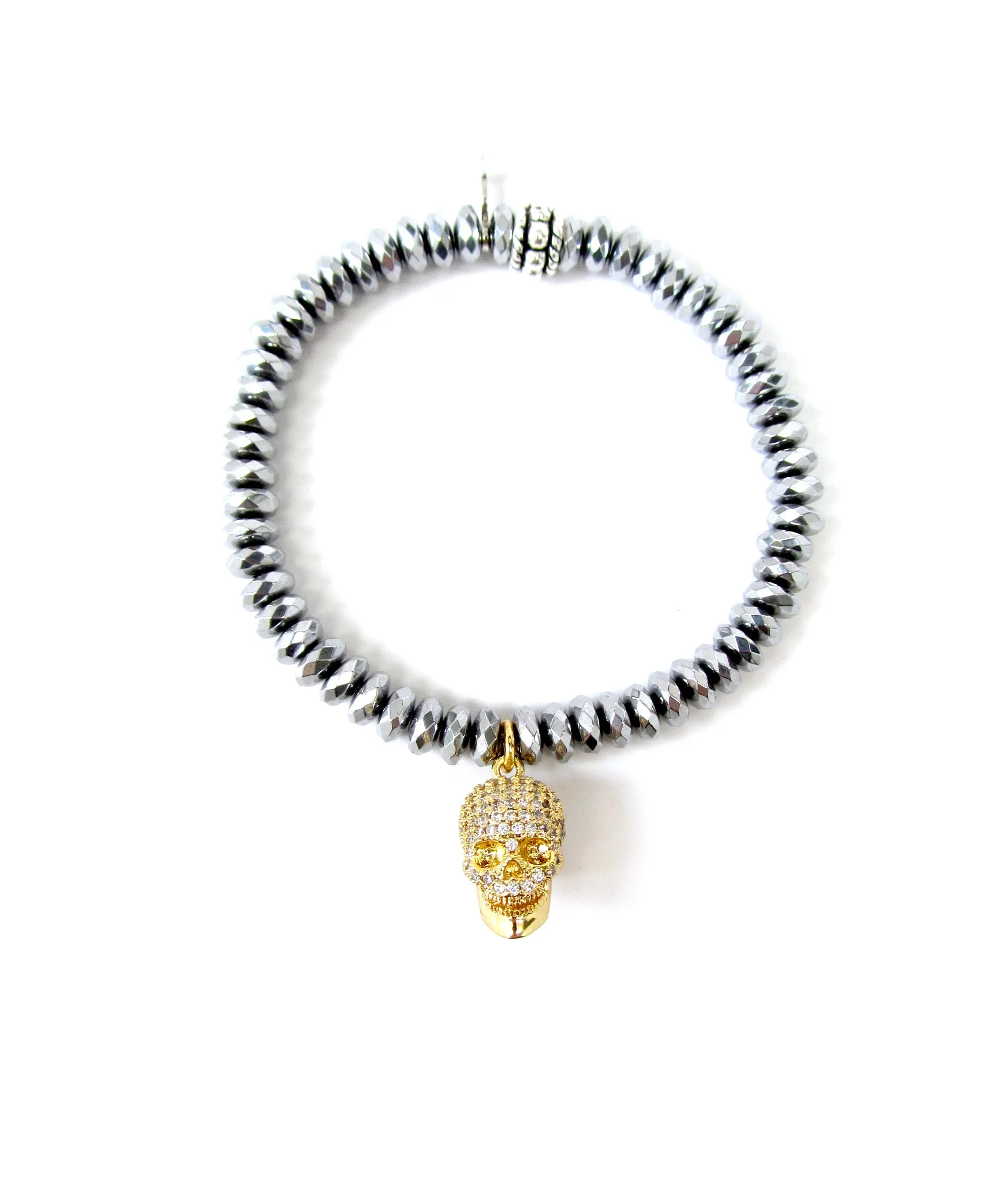 Crystal Skull Charm Bracelet