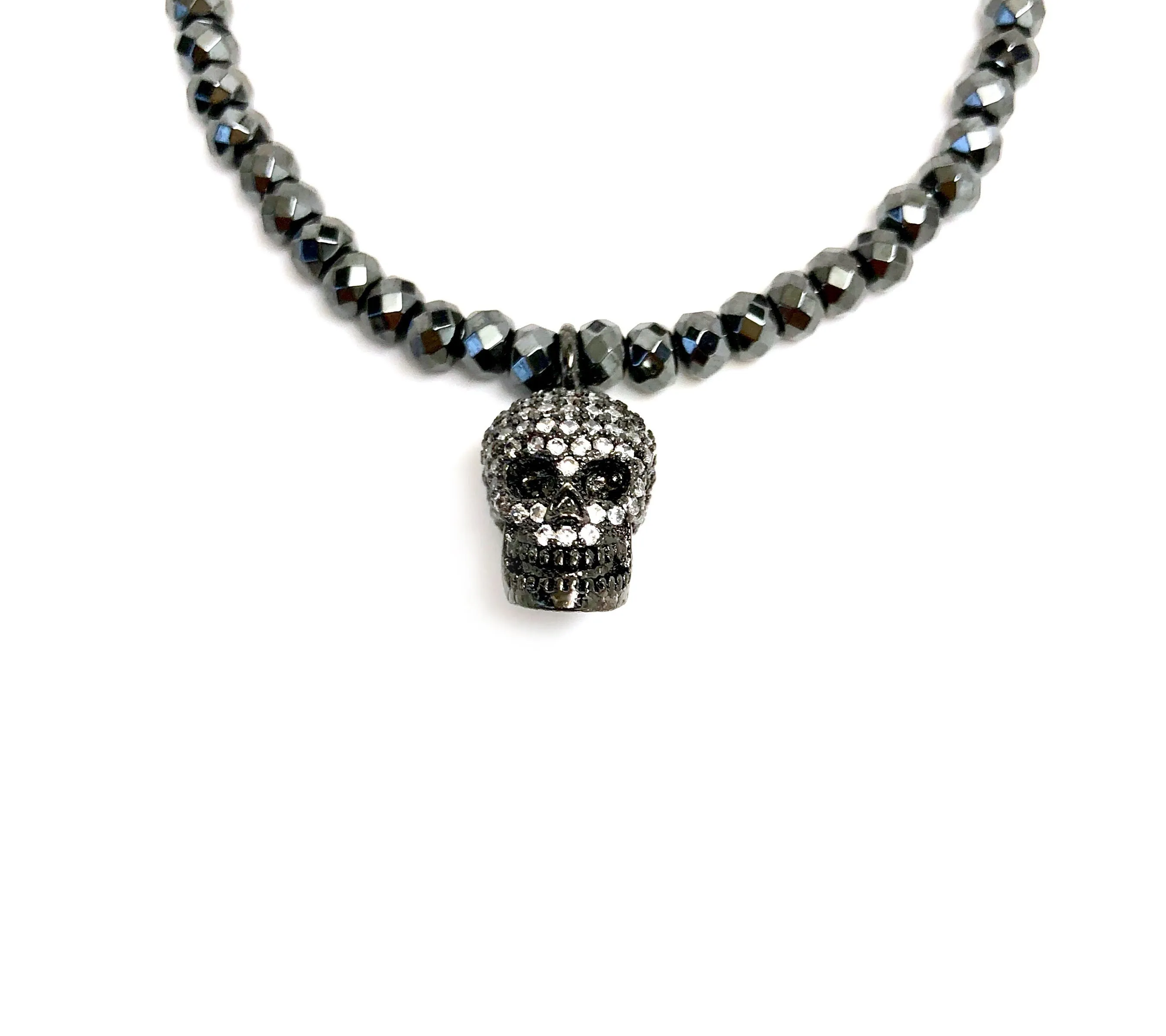 Crystal Skull Charm Bracelet
