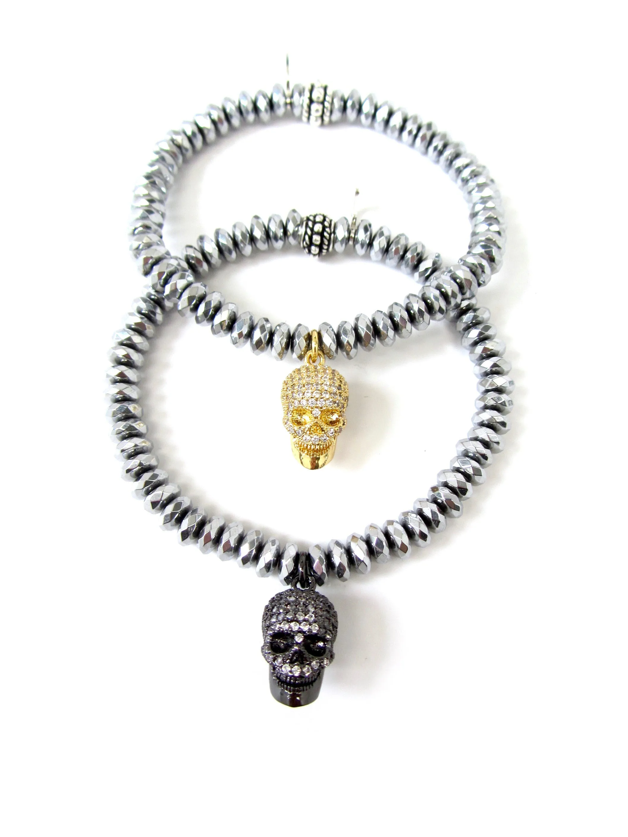 Crystal Skull Charm Bracelet
