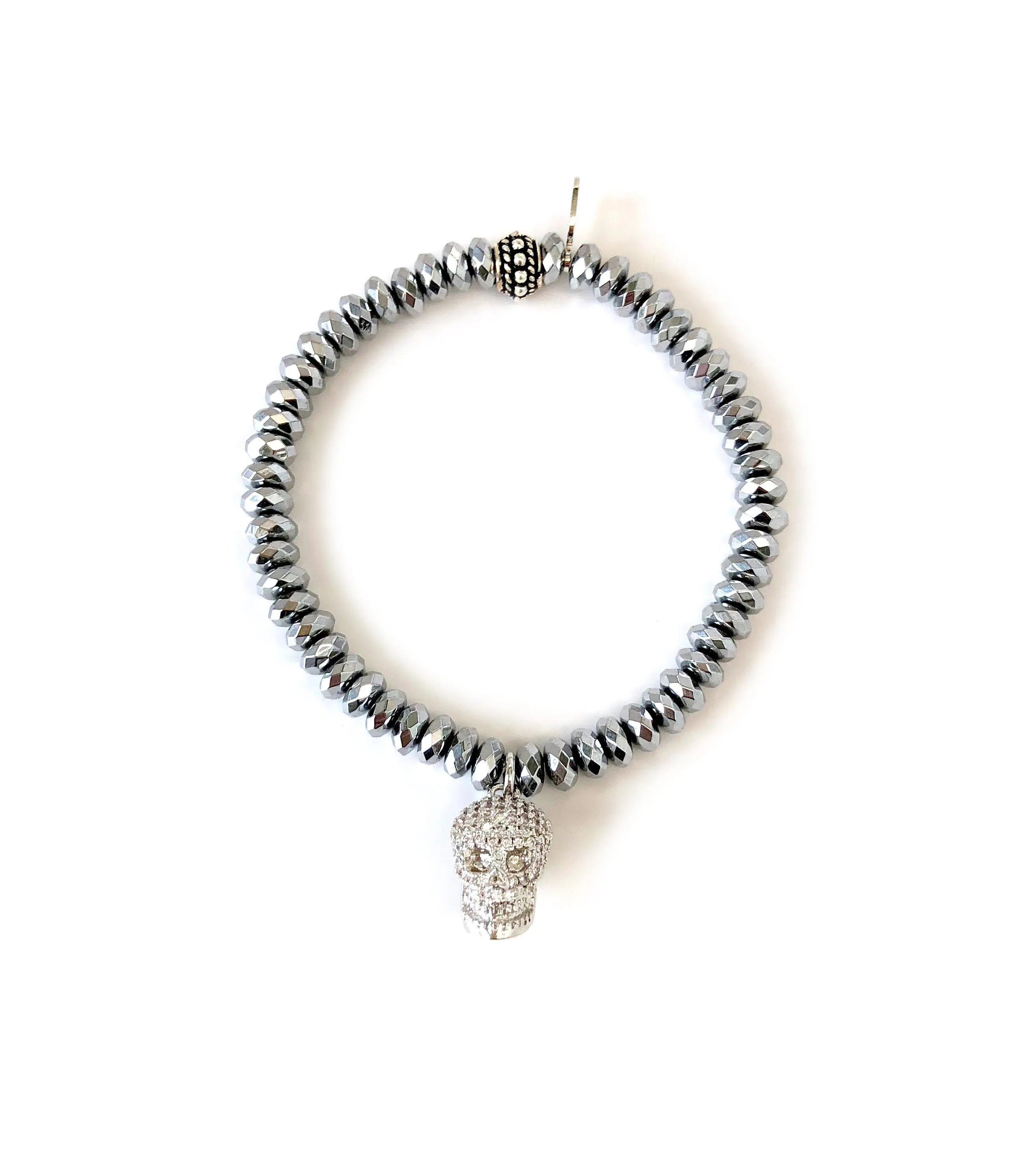 Crystal Skull Charm Bracelet