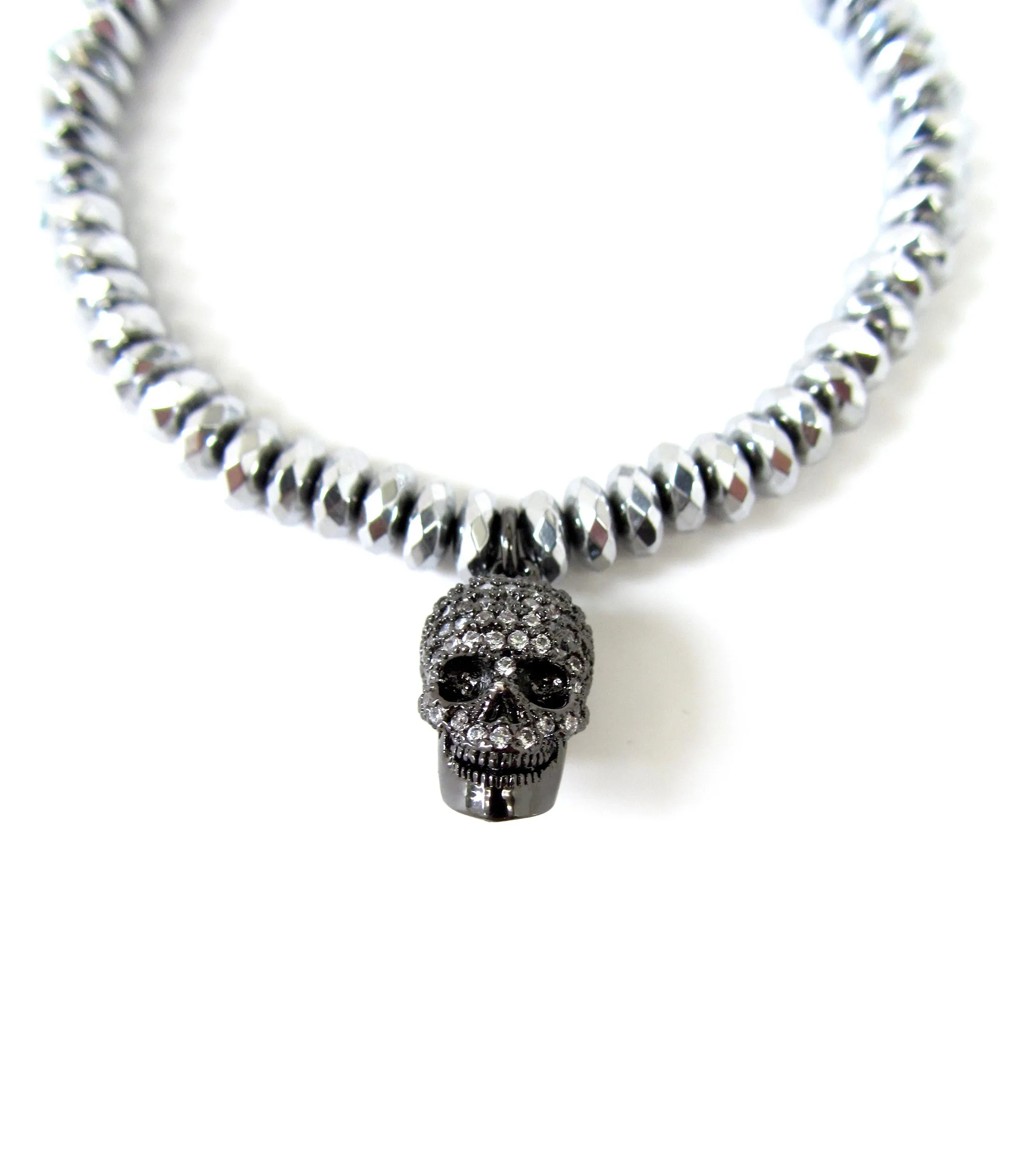 Crystal Skull Charm Bracelet