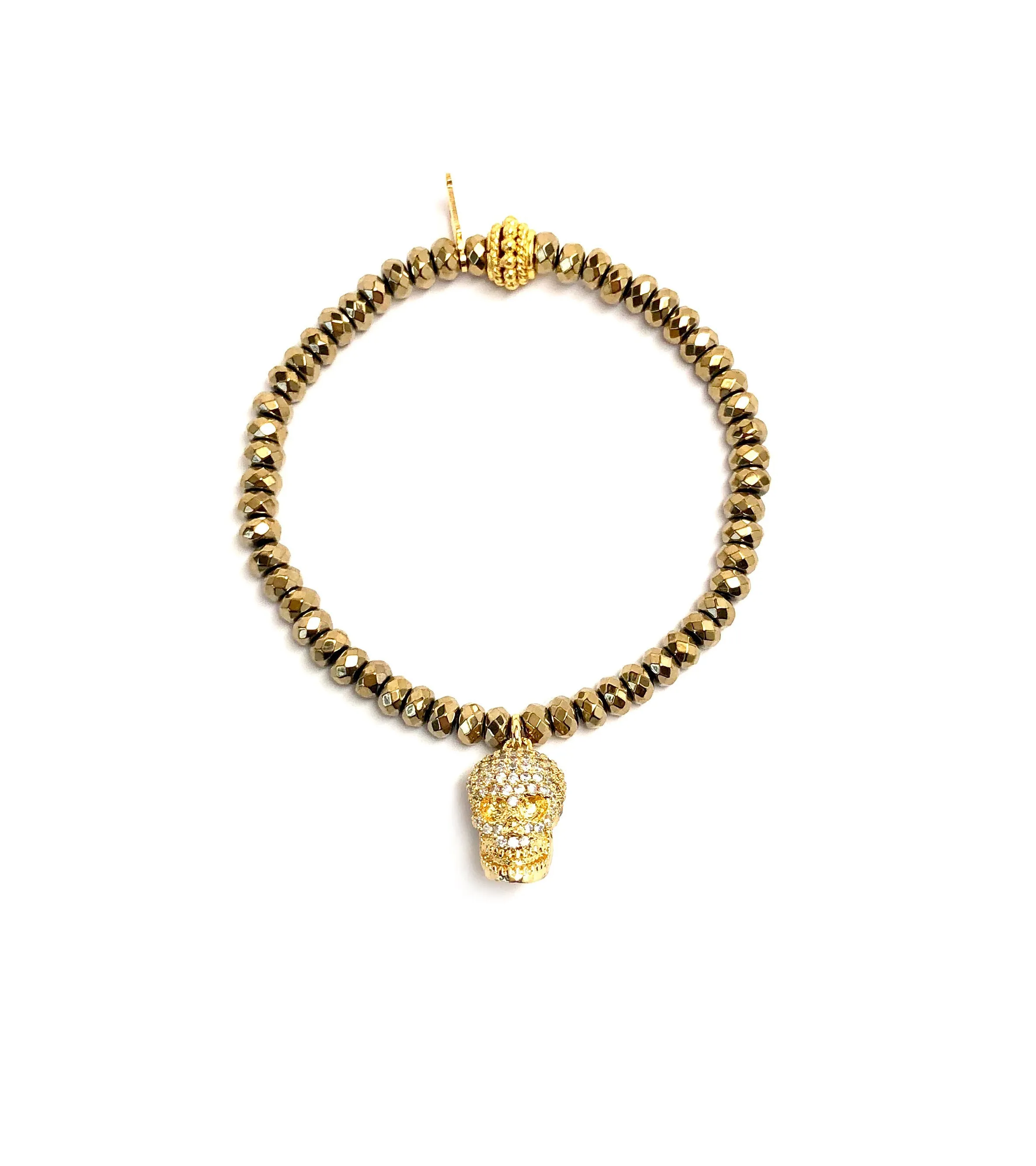 Crystal Skull Charm Bracelet