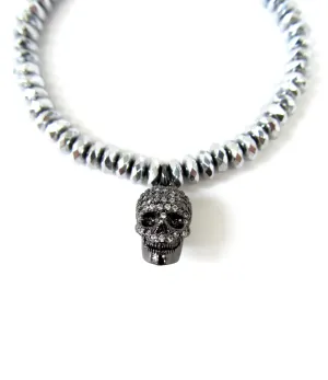 Crystal Skull Charm Bracelet