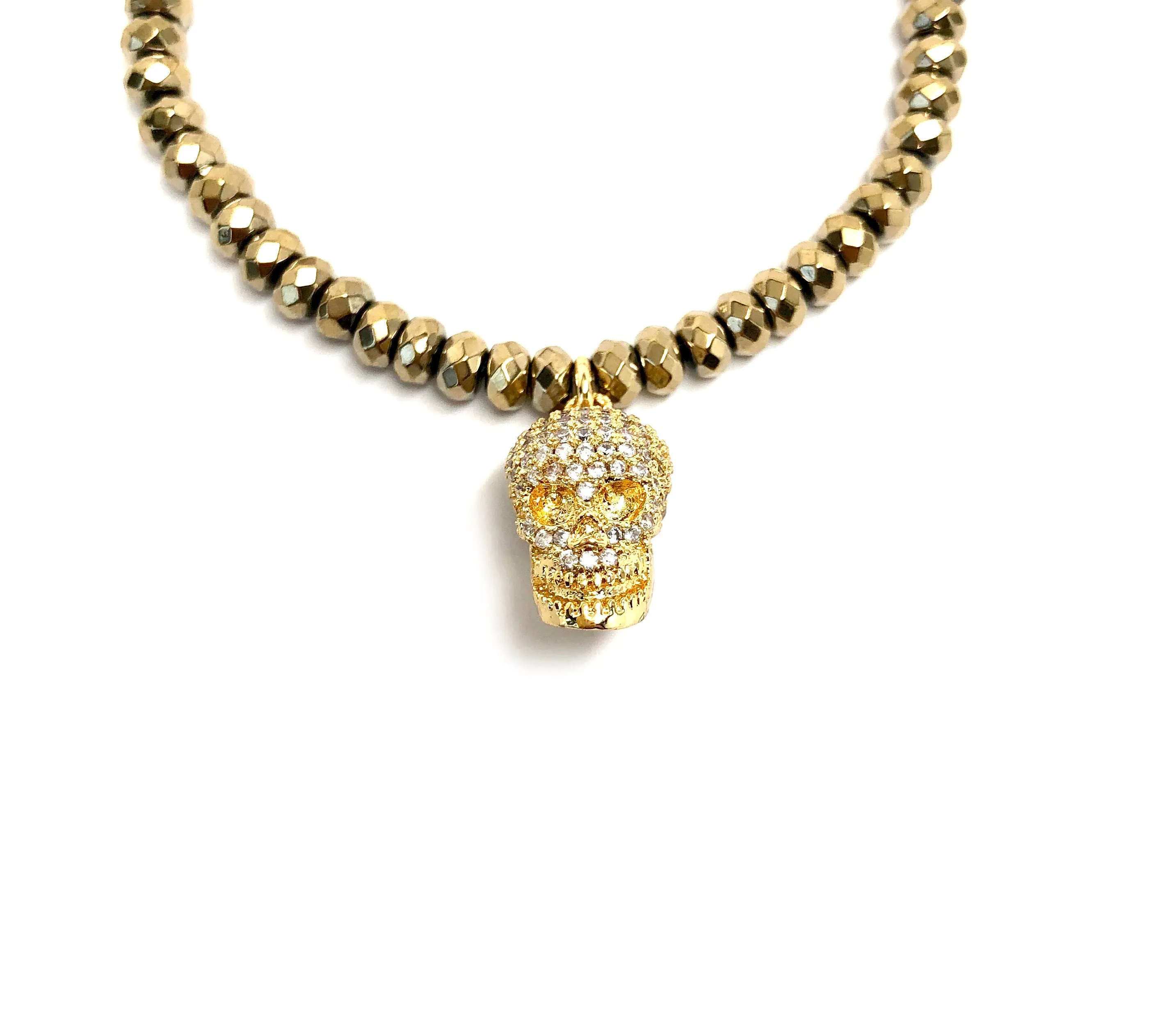 Crystal Skull Charm Bracelet