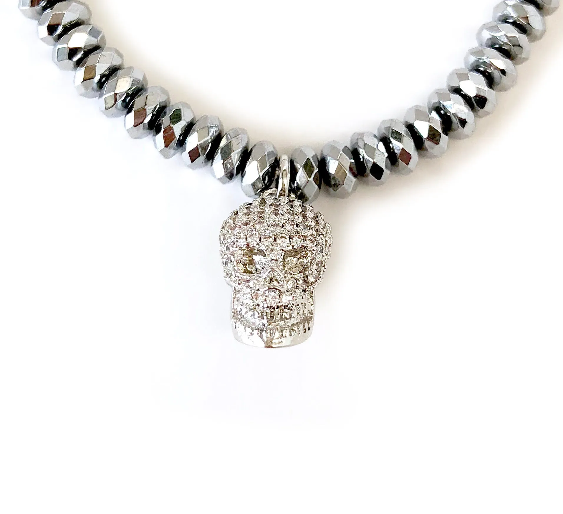 Crystal Skull Charm Bracelet
