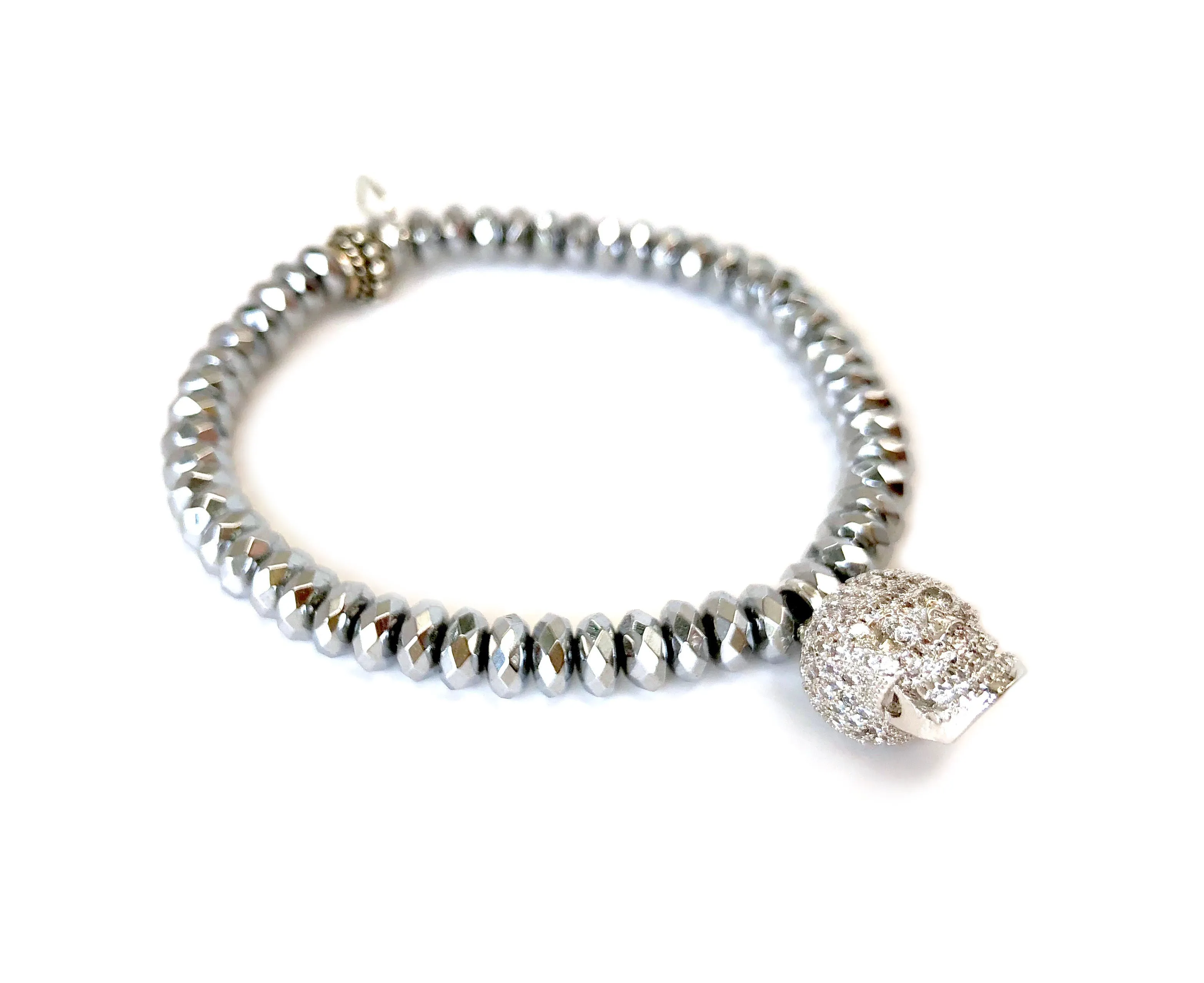 Crystal Skull Charm Bracelet
