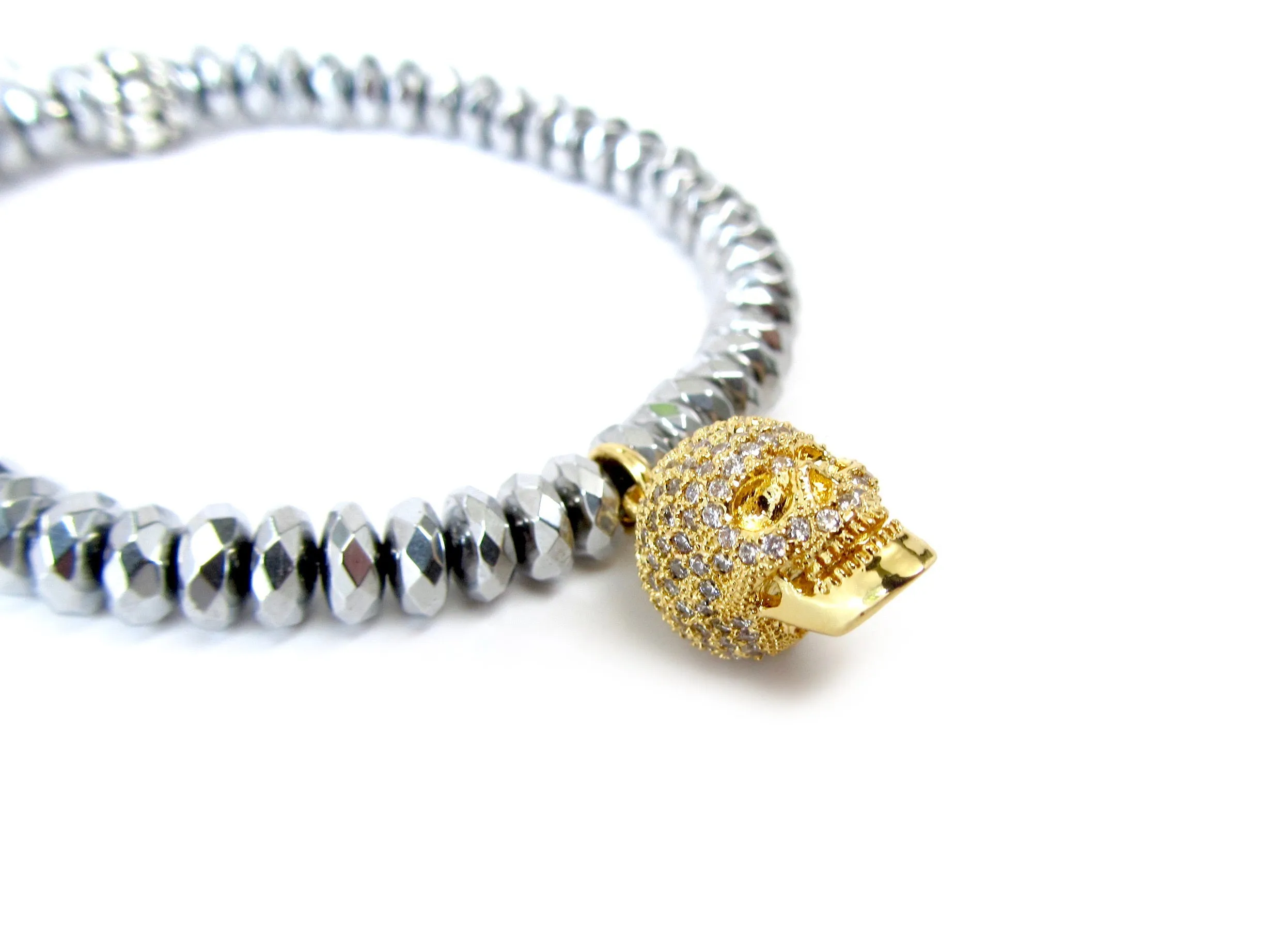 Crystal Skull Charm Bracelet
