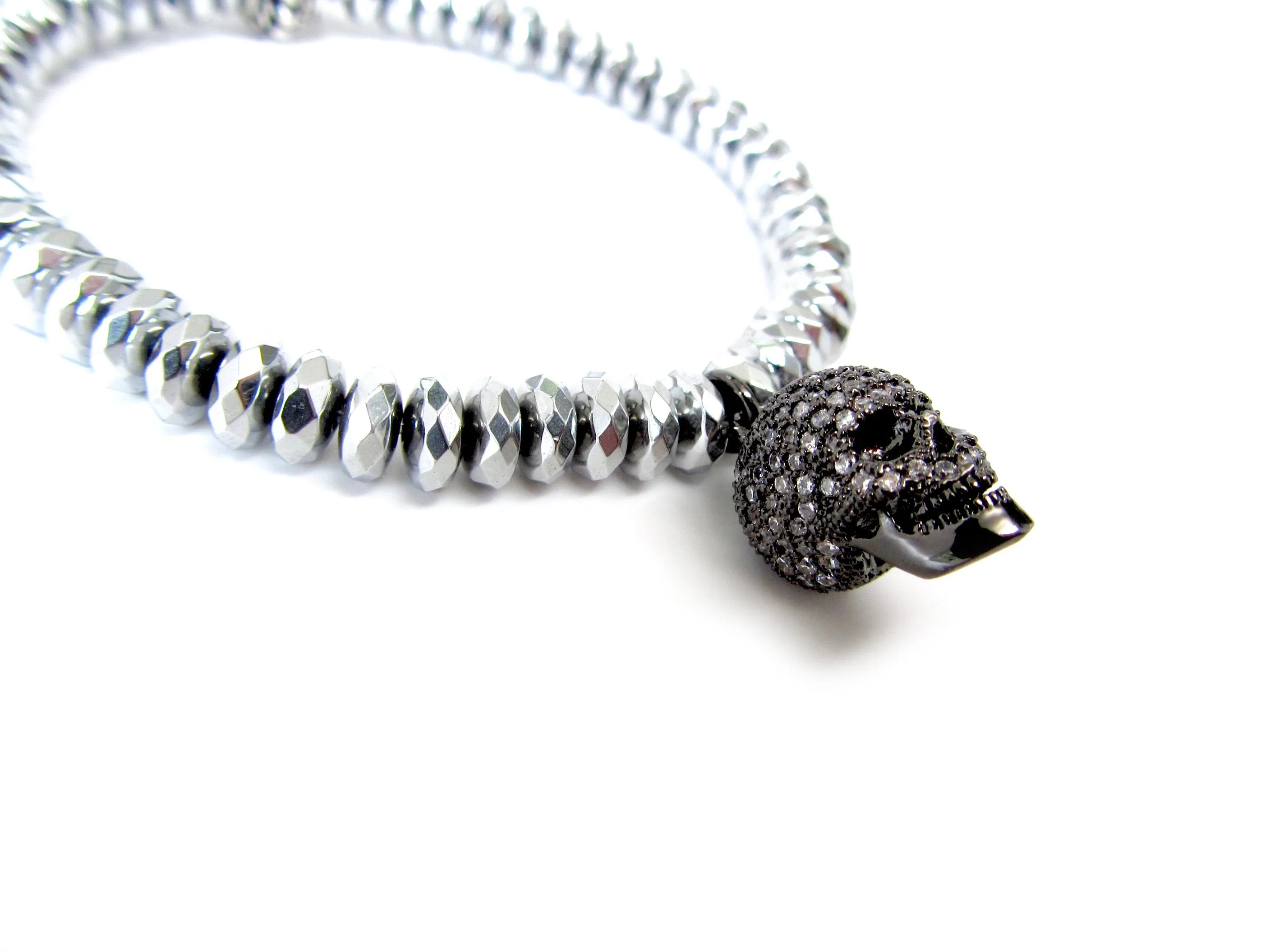 Crystal Skull Charm Bracelet