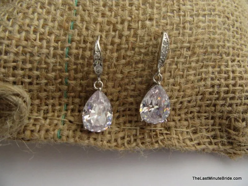 Cubic Zirconia Bridal Earrings
