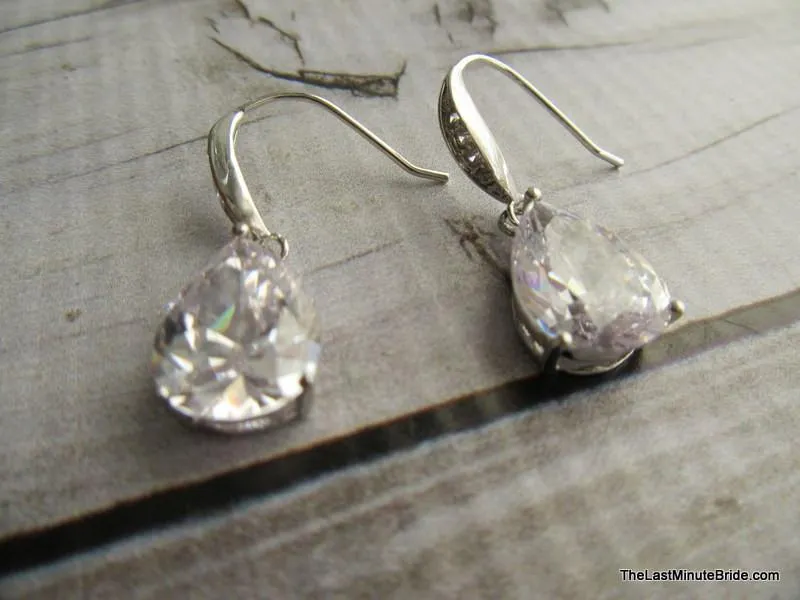 Cubic Zirconia Bridal Earrings