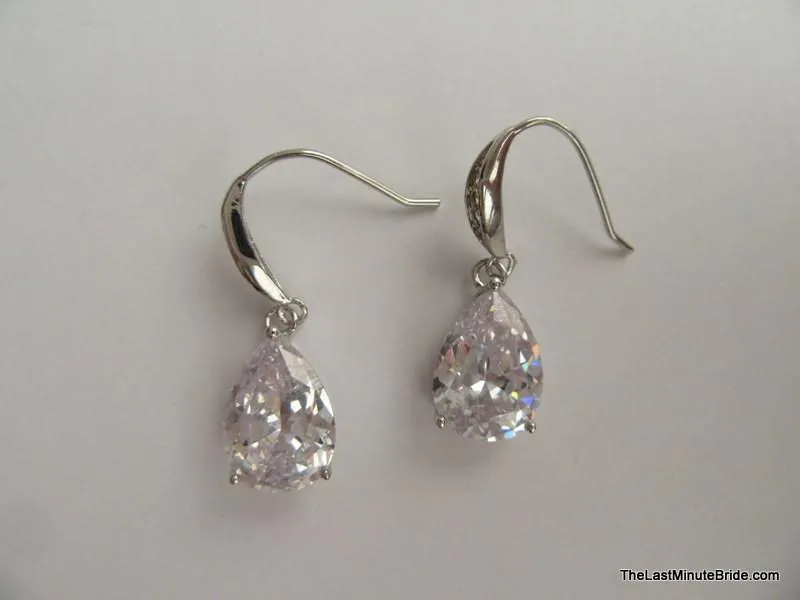 Cubic Zirconia Bridal Earrings