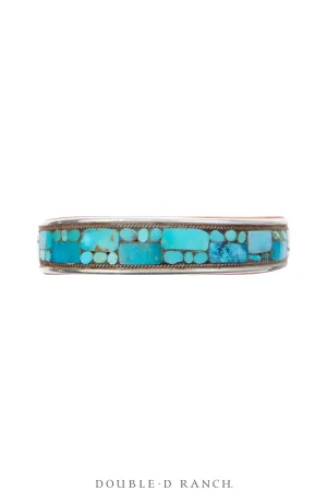 Cuff, Inlay, Turquoise, Leather Lined, Artisan, Charlie Favour, Contemporary, 3892