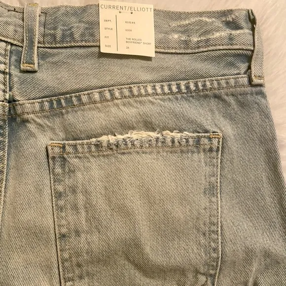 Current Elliott The Rolled Boyfriend Shorts in Alta Destroy