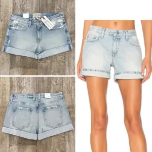Current Elliott The Rolled Boyfriend Shorts in Alta Destroy