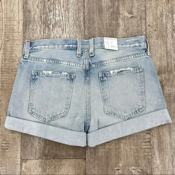 Current Elliott The Rolled Boyfriend Shorts in Alta Destroy
