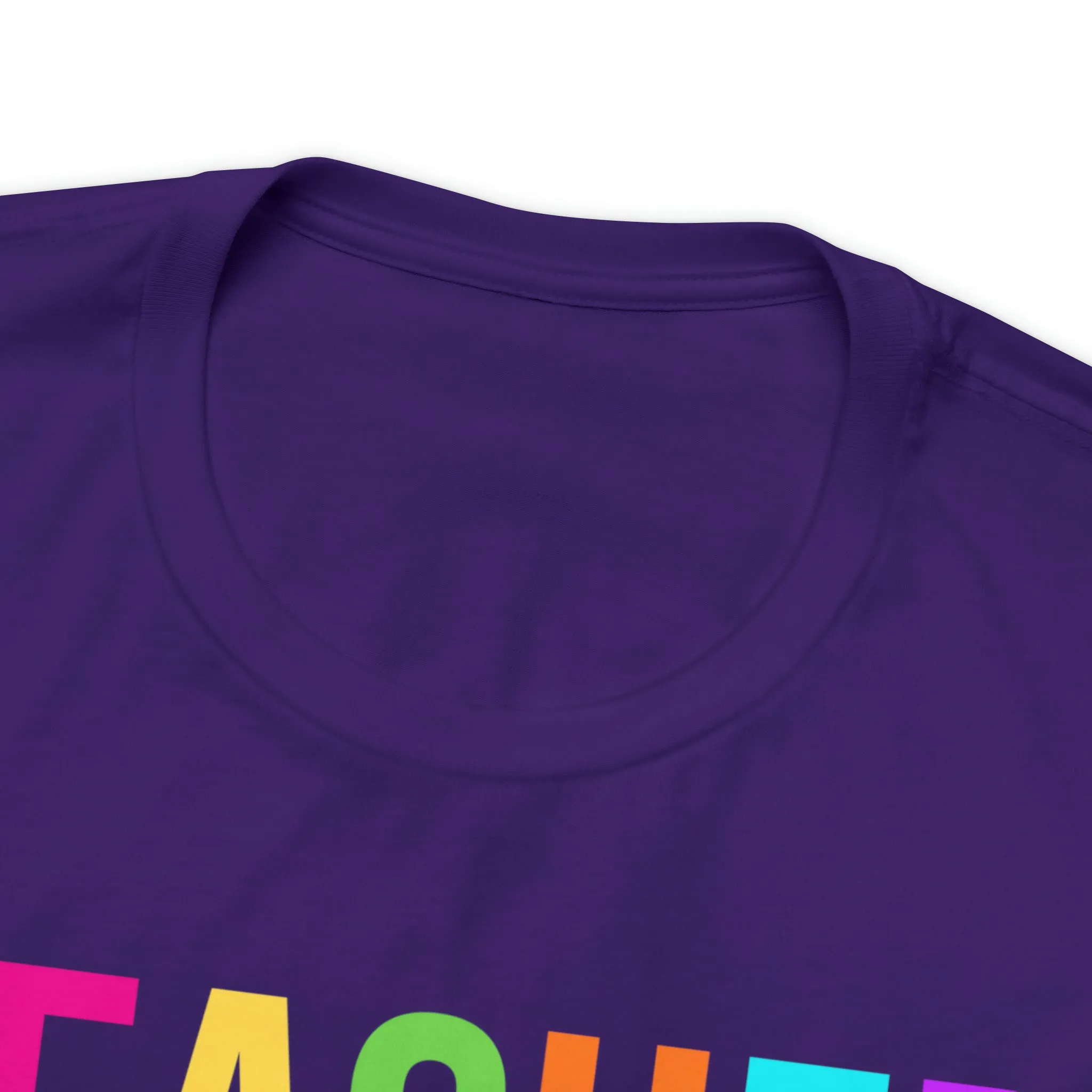 CUSTOM Multicolored Teacher Personalized T-Shirt | Teacher's School Tee |  Bella Canvas 3001 Unisex | School Short Sleeve Tshirt