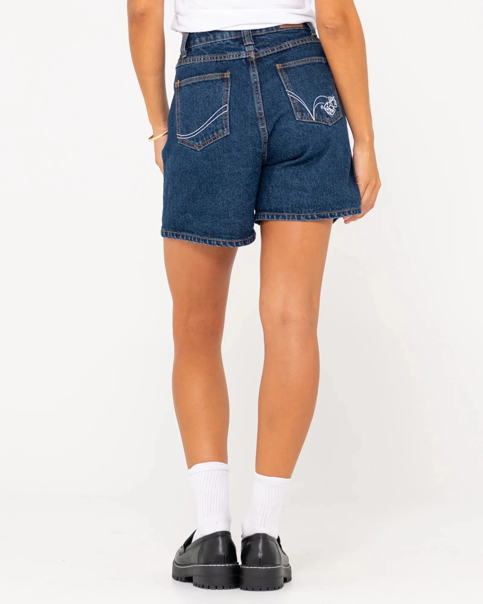 Cyprus Lucky High Denim Short - Deep Blue