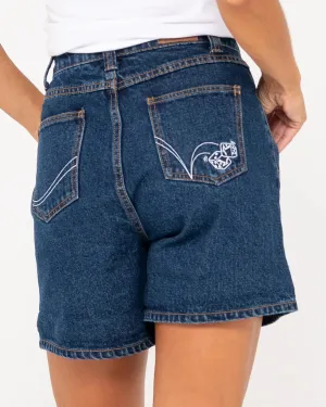 Cyprus Lucky High Denim Short - Deep Blue