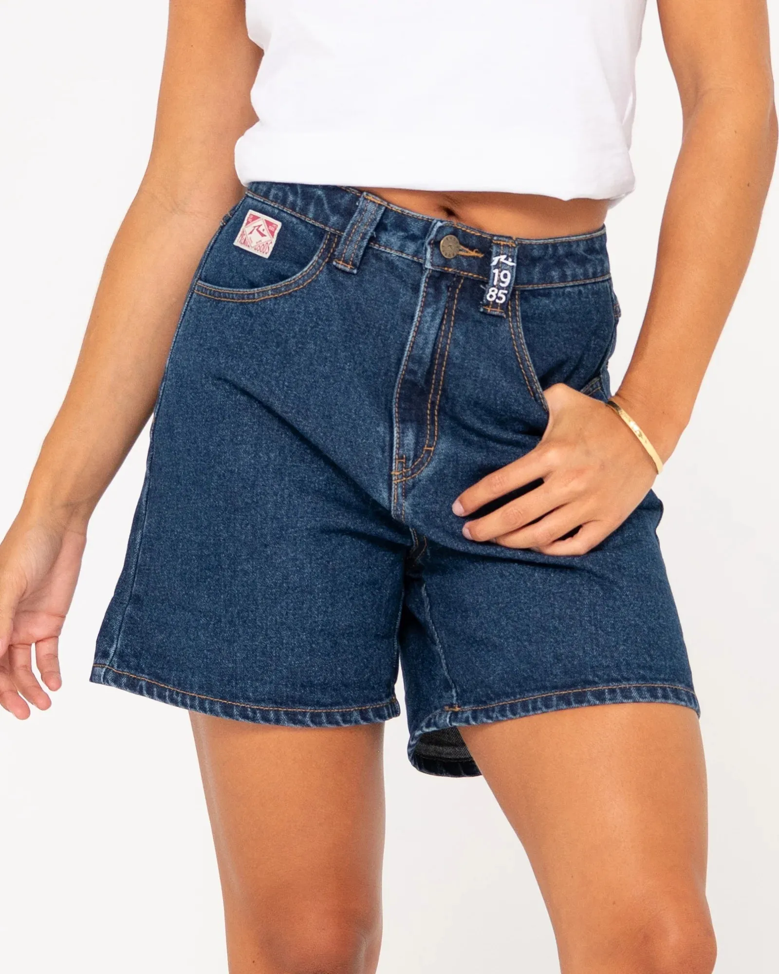 Cyprus Lucky High Denim Short - Deep Blue