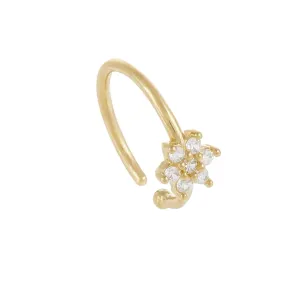 CZ Flower Threader/Ear Cuff 14K