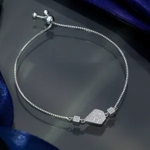 Cz Stone Bracelet with Diamond Cut Design 925 Sterling Silver