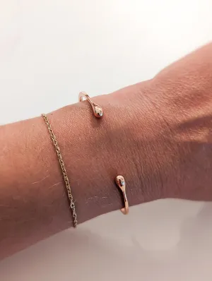 Dainty Simple Cuff Adjustable Bracelet with Two Rounded Ends