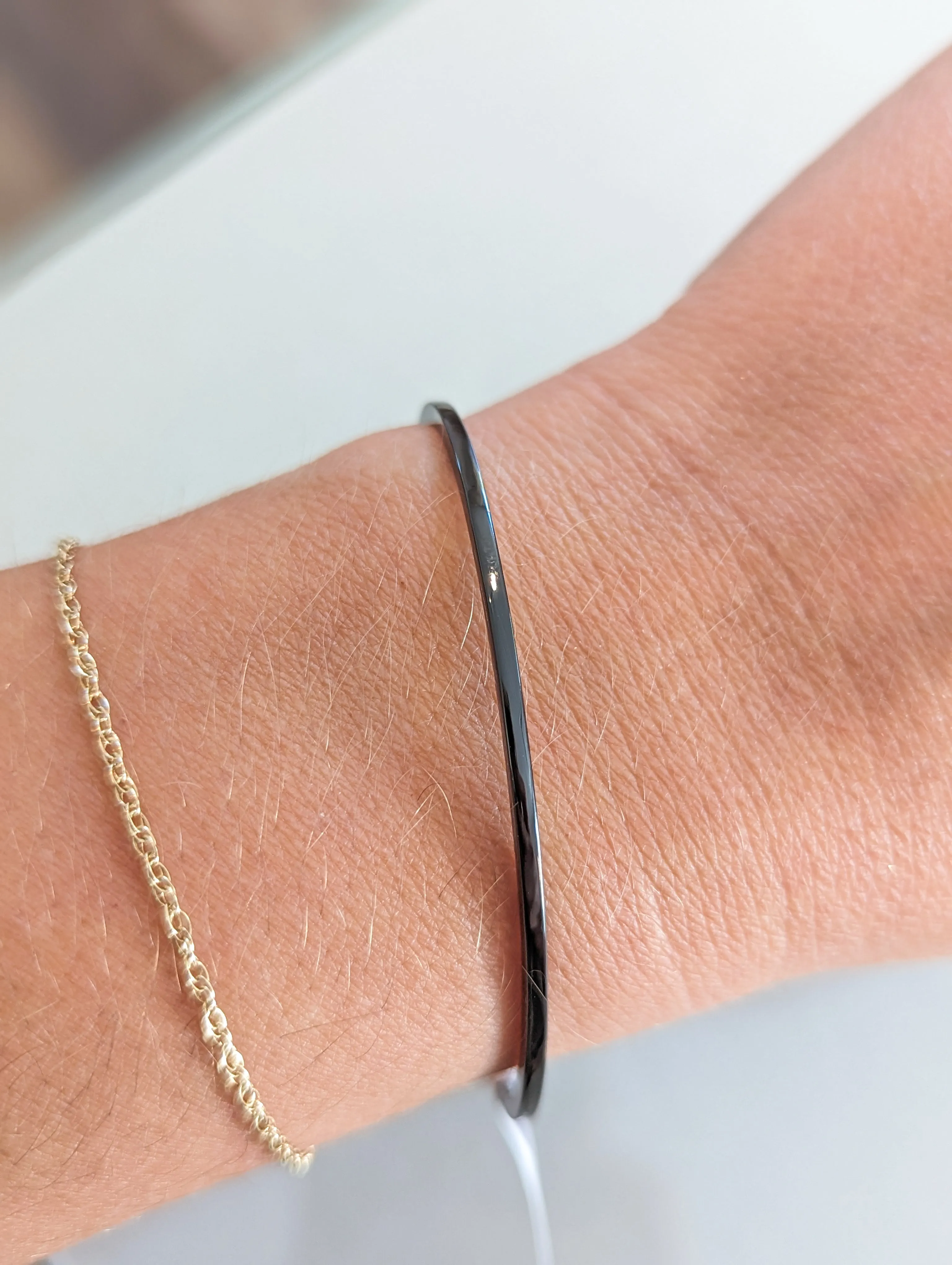 Dainty Simple Cuff Adjustable Bracelet with Two Rounded Ends