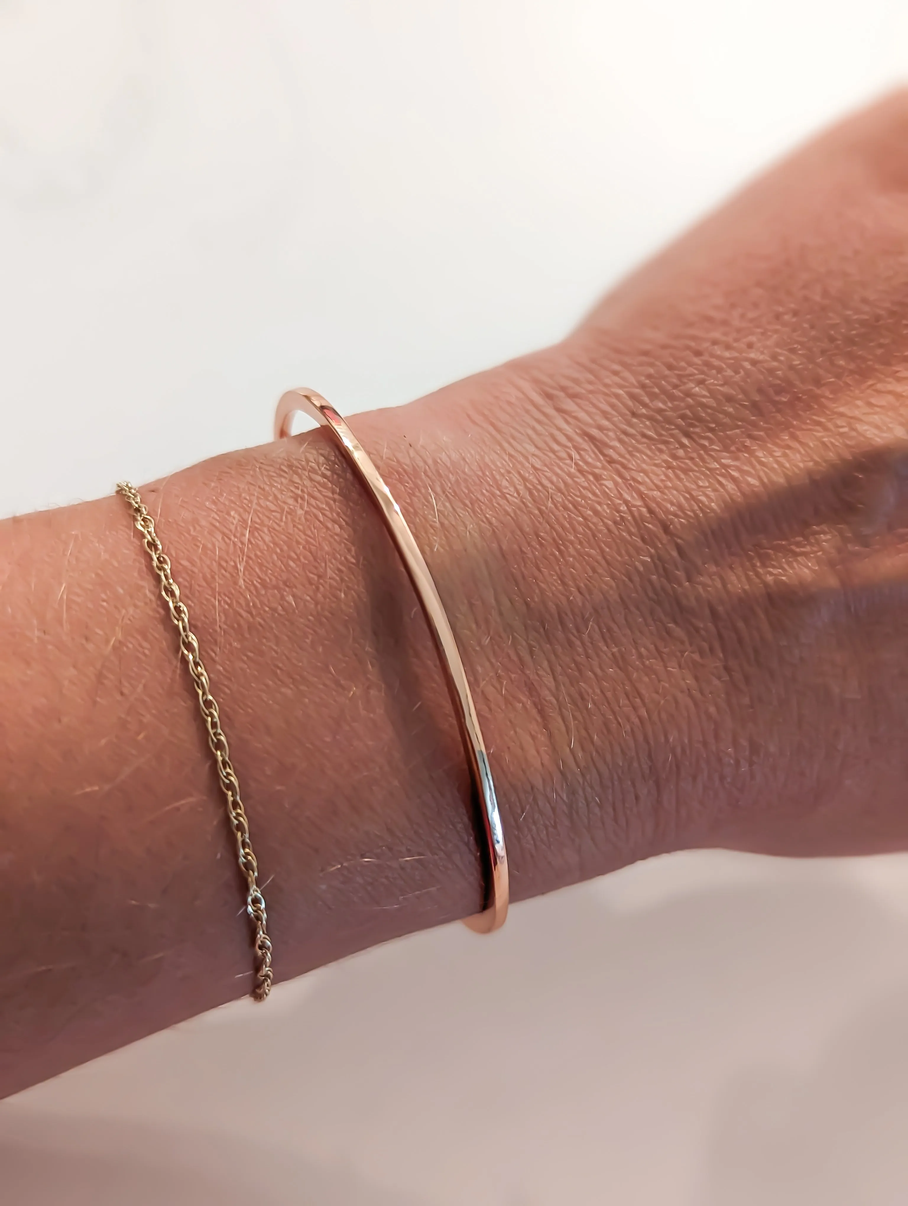 Dainty Simple Cuff Adjustable Bracelet with Two Rounded Ends