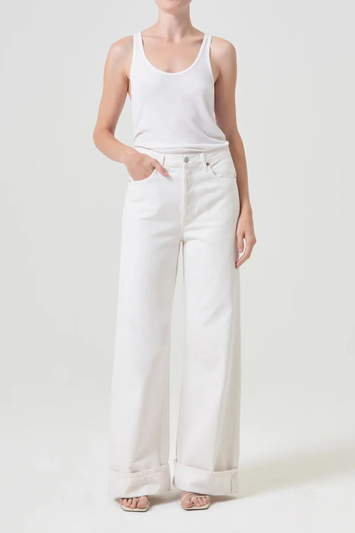 Dame High-Rise Wide Leg Jean in Fortune Cookie