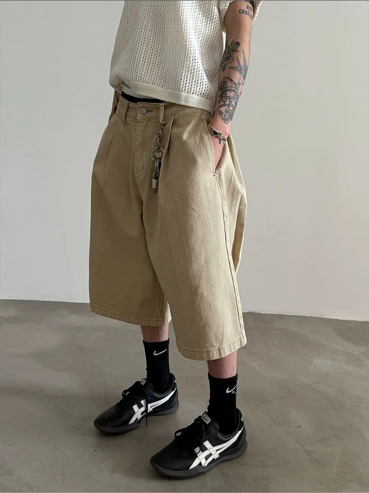 Deconstructed Wide-Leg Cropped Pants