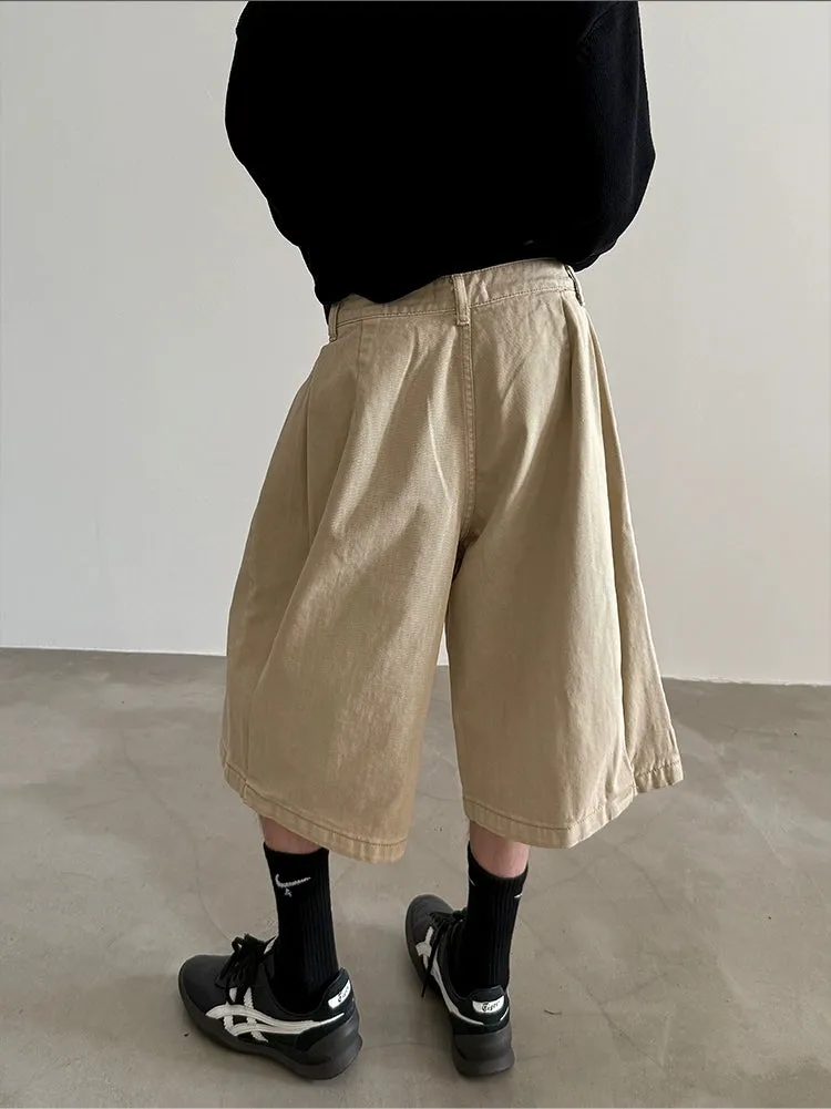 Deconstructed Wide-Leg Cropped Pants