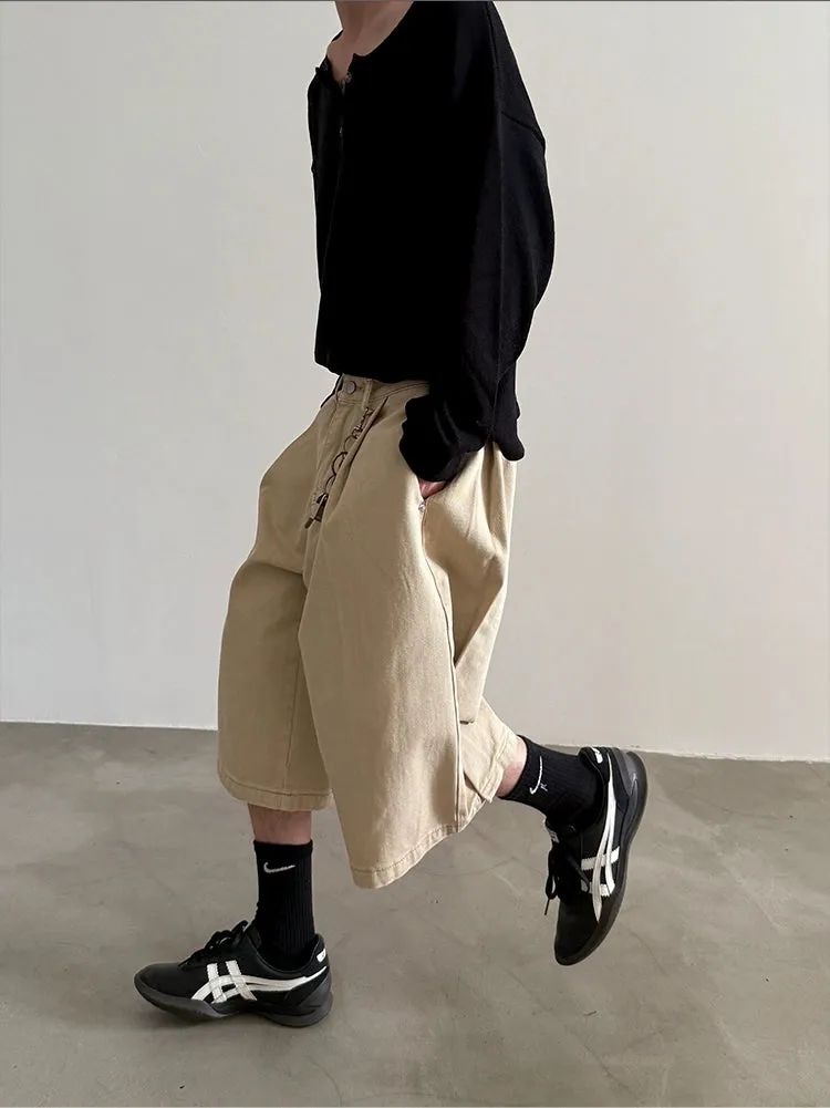 Deconstructed Wide-Leg Cropped Pants
